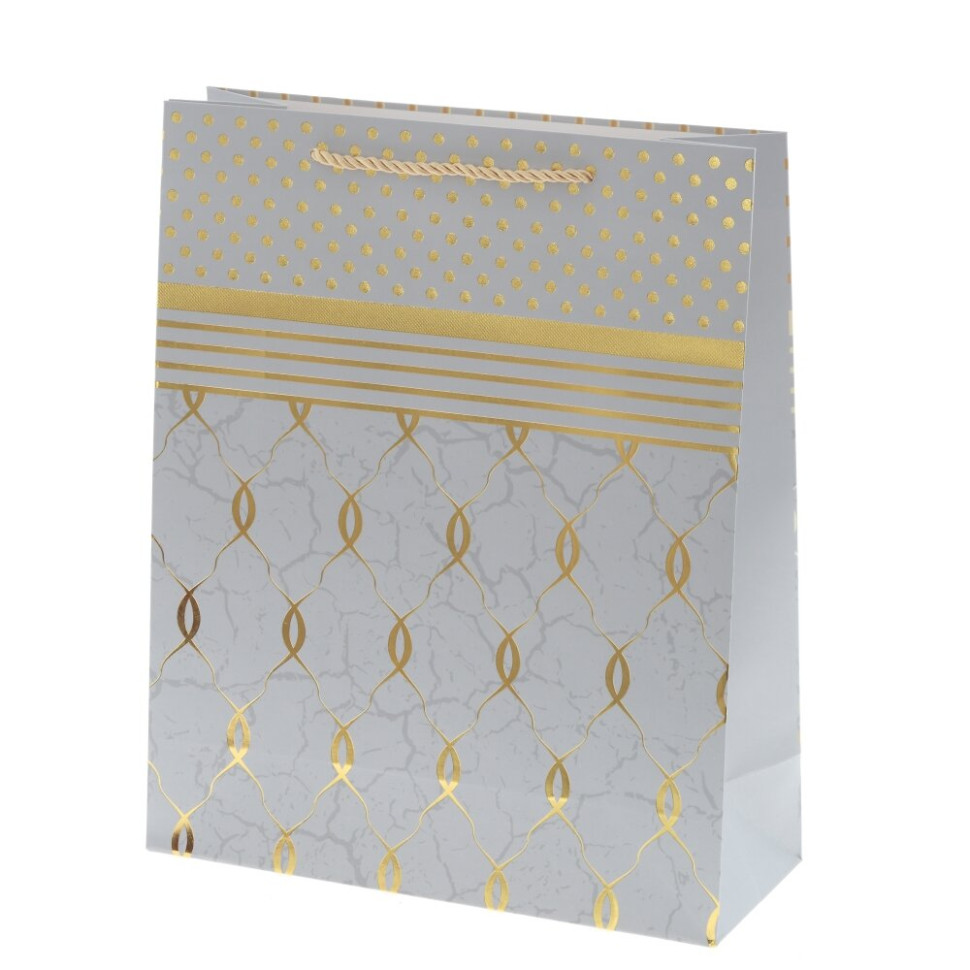 Пакет подарочный M (бумага 210г/м2, блок микс 12шт), L26 W10 H32 см, 4в.