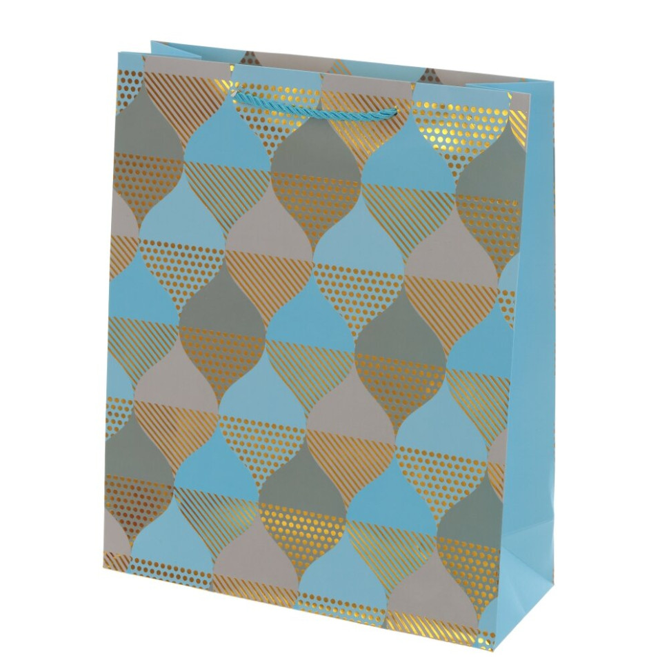 Пакет подарочный M (бумага 210г/м2, блок микс 12шт), L26 W10 H32 см, 4в.