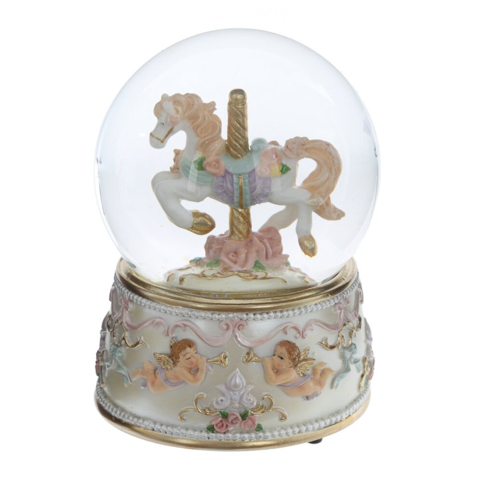 Фигурка декоративная в стекл шаре"Карусель" (ключ, муз), D 10 см, L9,5 W10 H14 см