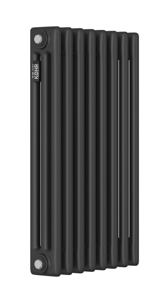 Стальной трубчатый радиатор Kohr Heim 3057/08 секций с боковым подключением 3/4 черный