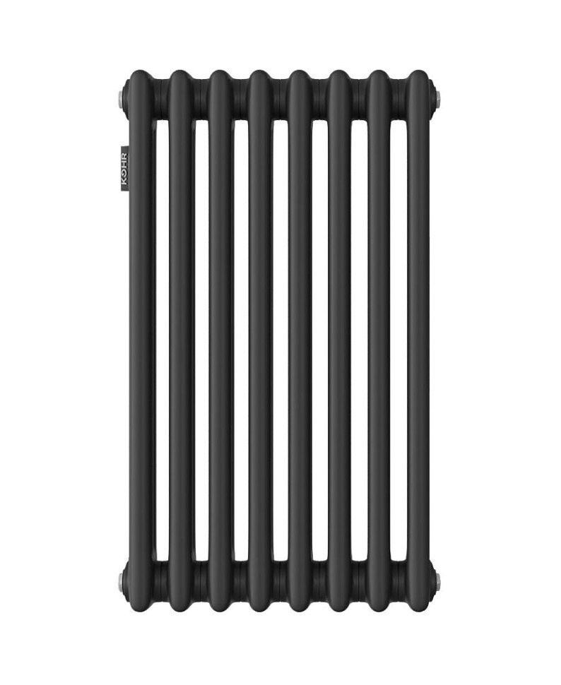 Стальной трубчатый радиатор Kohr Heim 3057/08 секций с боковым подключением 3/4 черный
