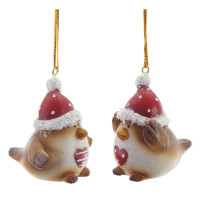 Фигурка декоративная подвесная "Птичка",   L3 W5 H5 см, 2в.