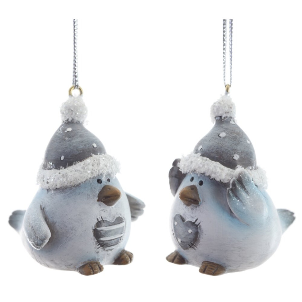 Фигурка декоративная подвесная "Птичка",   L3 W5 H5 см, 2в.