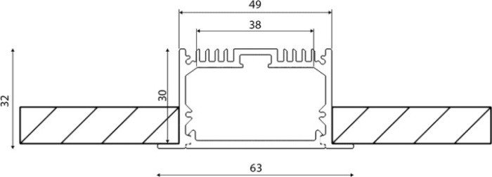 Профиль встраиваемый LE LE.6332-W-R DesignLed