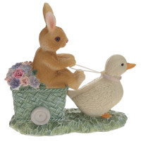 Фигурка декоративная "Заяц с уткой", L14 W6 H13 см