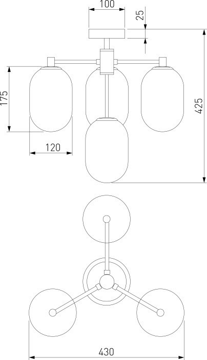 Потолочная люстра Loona 60161/4 латунь Eurosvet