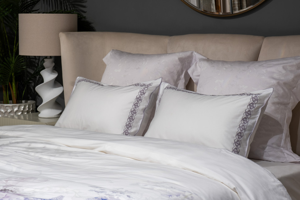 Комплект из 2х наволочек "Фиори" 50х70см сиренево-белый