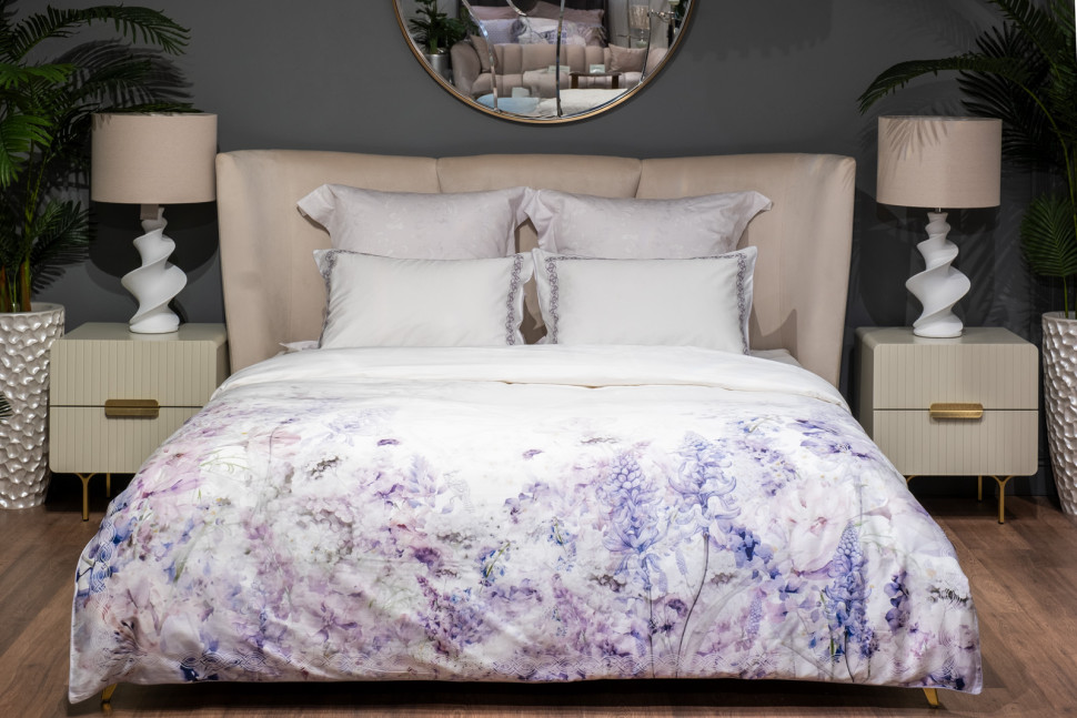 Комплект из 2х наволочек "Фиори" 50х70см сиренево-белый