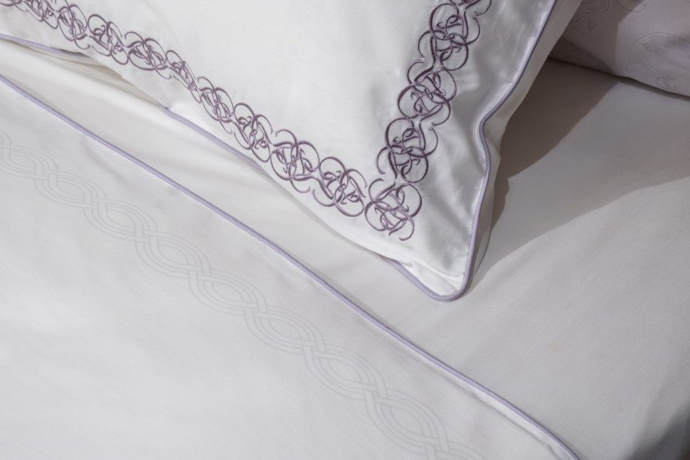 Комплект из 2х наволочек "Фиори" 50х70см сиренево-белый