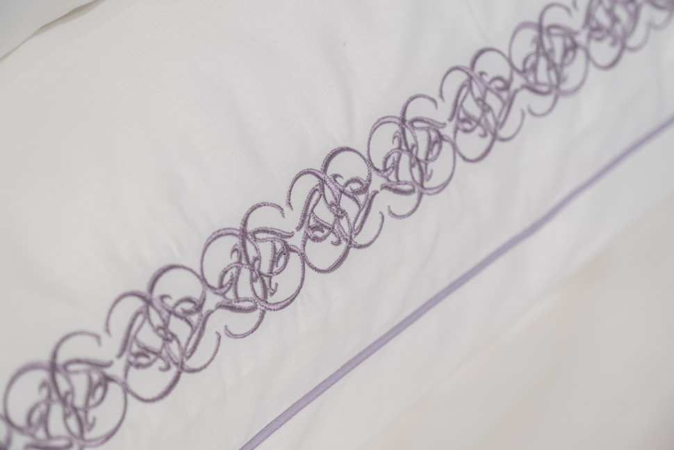 Комплект из 2х наволочек "Фиори" 50х70см сиренево-белый