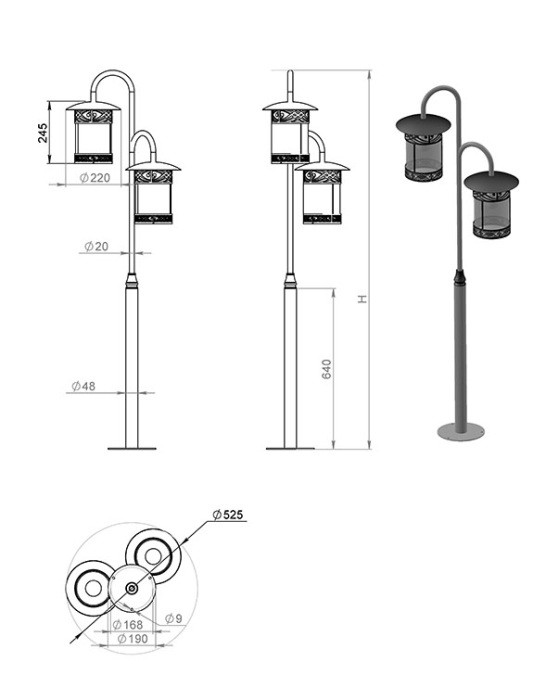 Наземный фонарь Sicilia 120-42/bg-02 Русские фонари