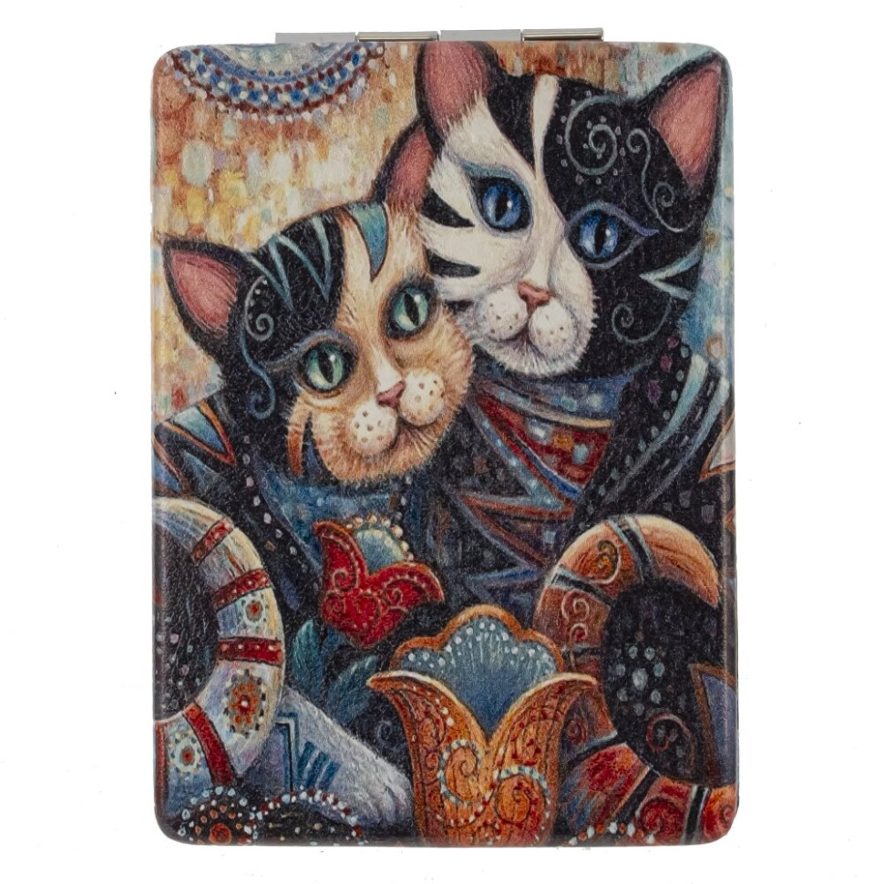 Зеркало карманное (блок 12шт), L6 W8,5 H1 см, 4в.