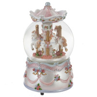 Фигурка декоративная в стекл шаре "Карусель" (ключ,муз, движ), D10 см, L9,5 W9,5 H17,5 см, 2в.