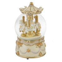 Фигурка декоративная в стекл шаре "Карусель" (ключ,муз, движ), D10 см, L9,5 W9,5 H17,5 см, 2в.