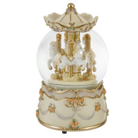 Фигурка декоративная в стекл шаре "Карусель" (ключ,муз, движ), D10 см, L9,5 W9,5 H17,5 см, 2в.