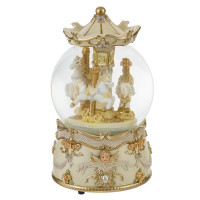 Фигурка декоративная в стекл шаре "Карусель" (ключ,муз, движ), D10 см, L9,5 W9,5 H17,5 см, 2в.