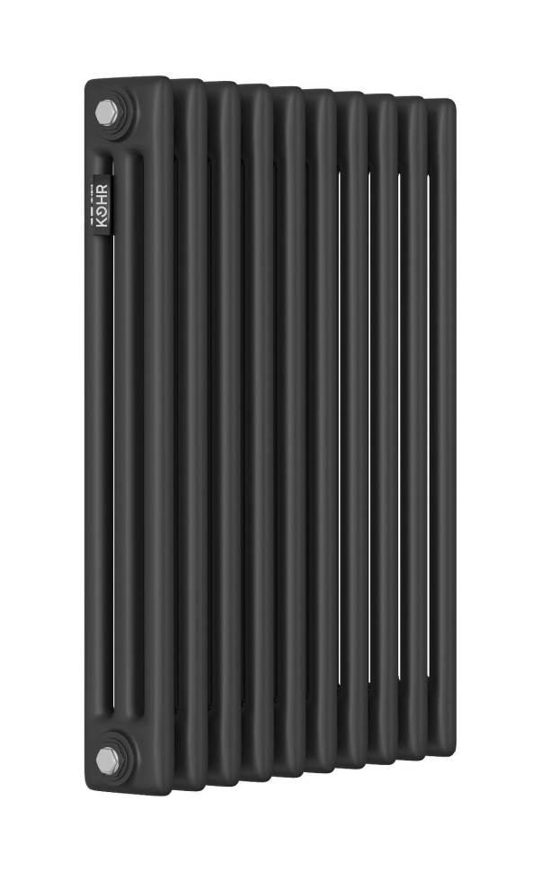 Стальной трубчатый радиатор Kohr Heim 3057/10 секций с боковым подключением 3/4 черный